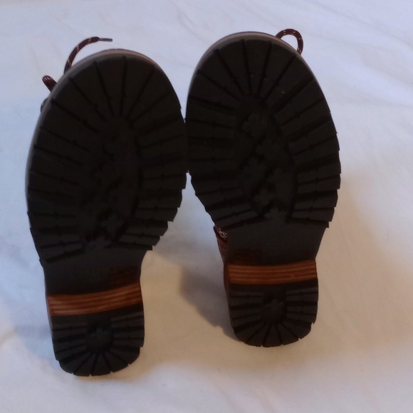 L'ATISTE Brown and Green  Floral Combat Moto Boots, Size 40/ 8.5 - Picture 8 of 9